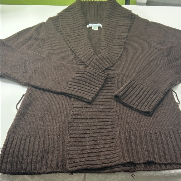 One Step Ahead Chocolate Shawl Collar Cardigan - Picture 9 of 16